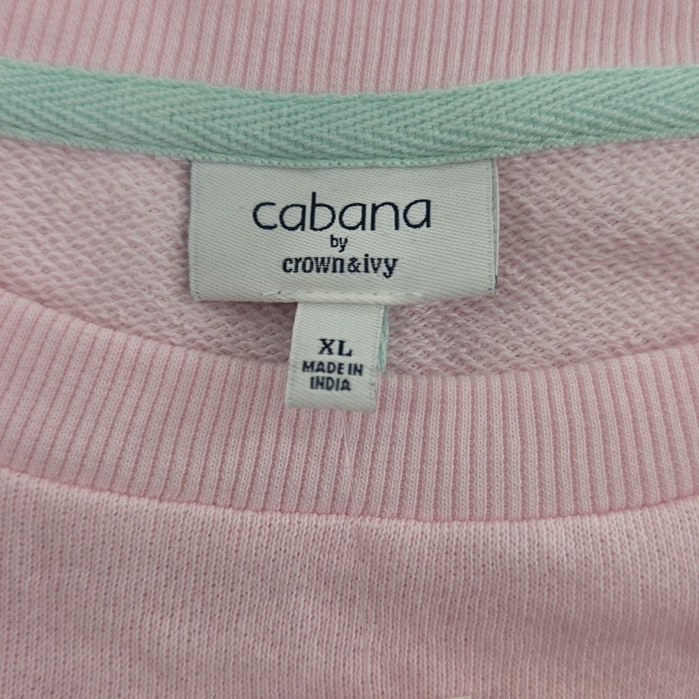 Cabana by Crown & Ivy Dolman Sleeve Sweatshirt Women's XL Light Pink NEW Crew - Picture 5 of 14